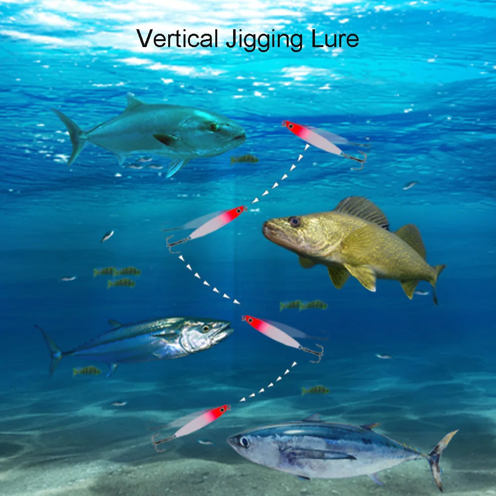 Ackibbik 6PieceSet Metal-Cast Jig-Spoon Saltwater Lure for Tuna Kingfish Performance