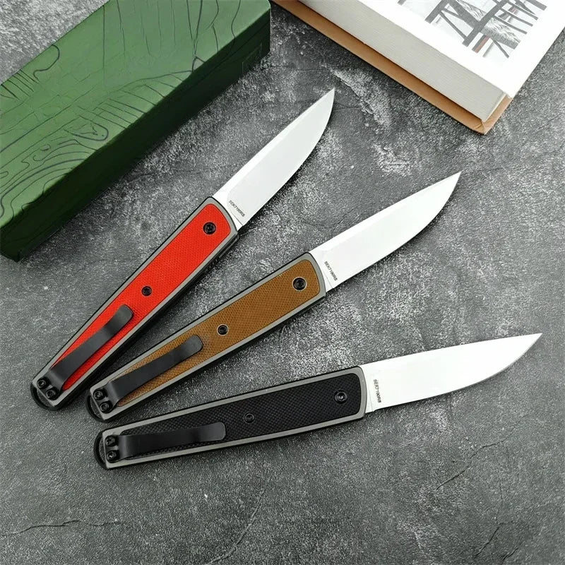 7190 Folding Knife 8Cr13Mov Steel Blade 420 Steel Inset G10 Handle Portable Fruit Knife Multi-purpose EDC Cutting Knife