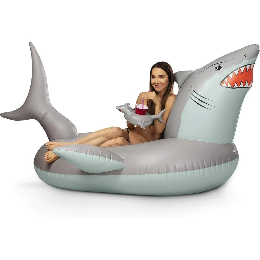 GoFloats Great White Bite Shark Pool Float Party Tube