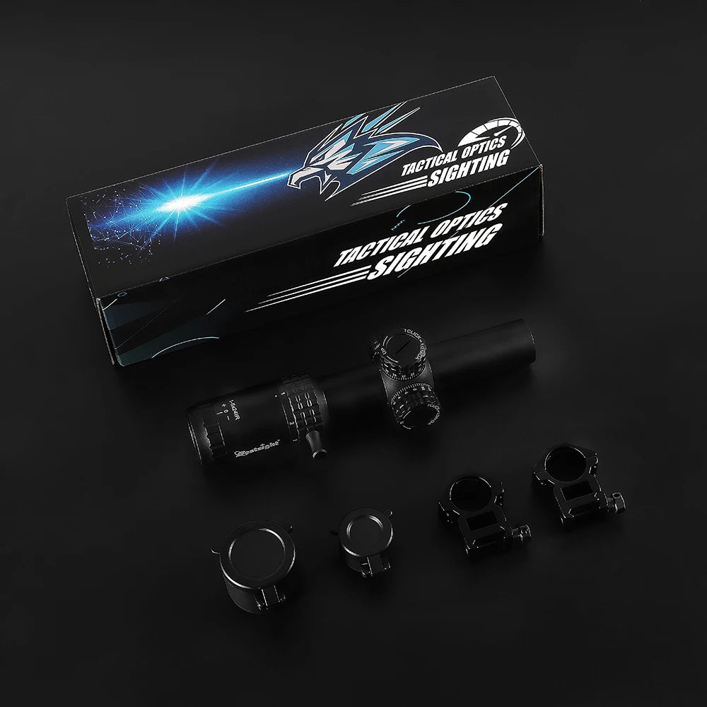 1-5X24 Tactical Rifle Scope Red Green Reticle AR15 Sight