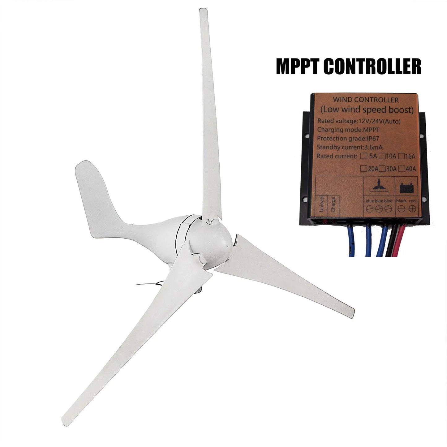FUNCASTLE Wind Turbine MPPT Generator 300W 400W For Home