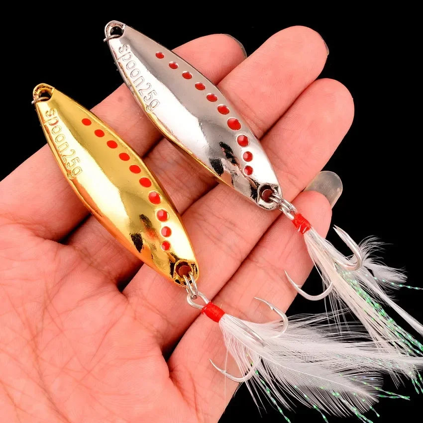 Metal Vib Leech Spinner Spoon Lures For Bass Pike Perch Freshwater Fishing Tackle Gear