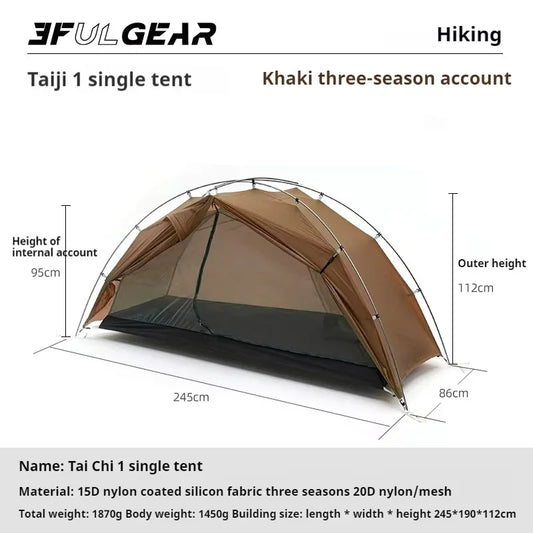 3F UL GEAR Camping Tent Lightweight Three Quarter Season