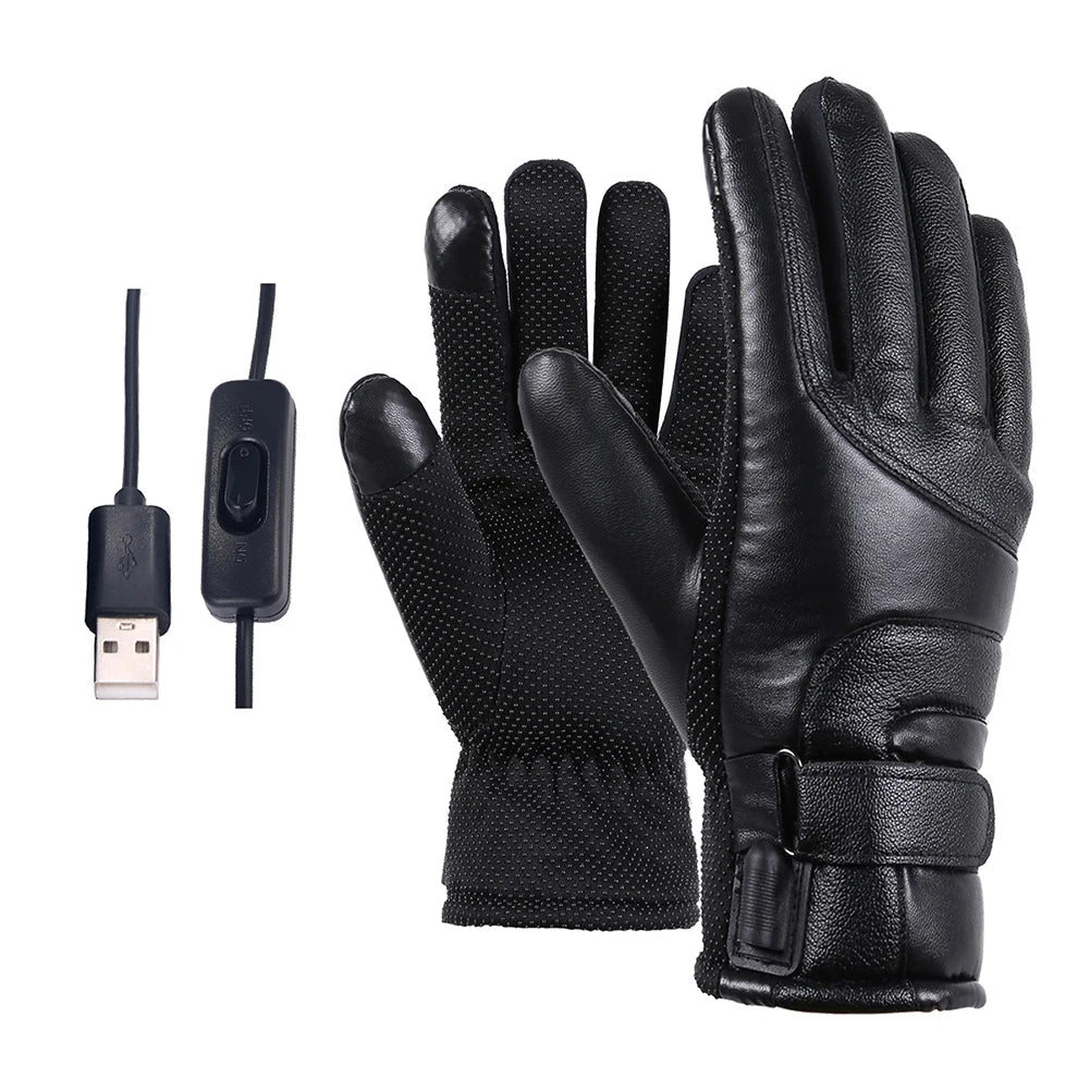 VODOOLCN USB Electric Heated Gloves Outdoor Winter Sports Waterproof Touchscreen