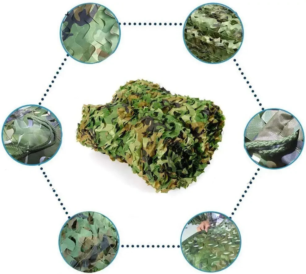 26 x 26FT Camouflage Netting Camo Woodland Net, Military Mesh Covering Decorations Blinds for Sunshade Camping Shooting Hunting