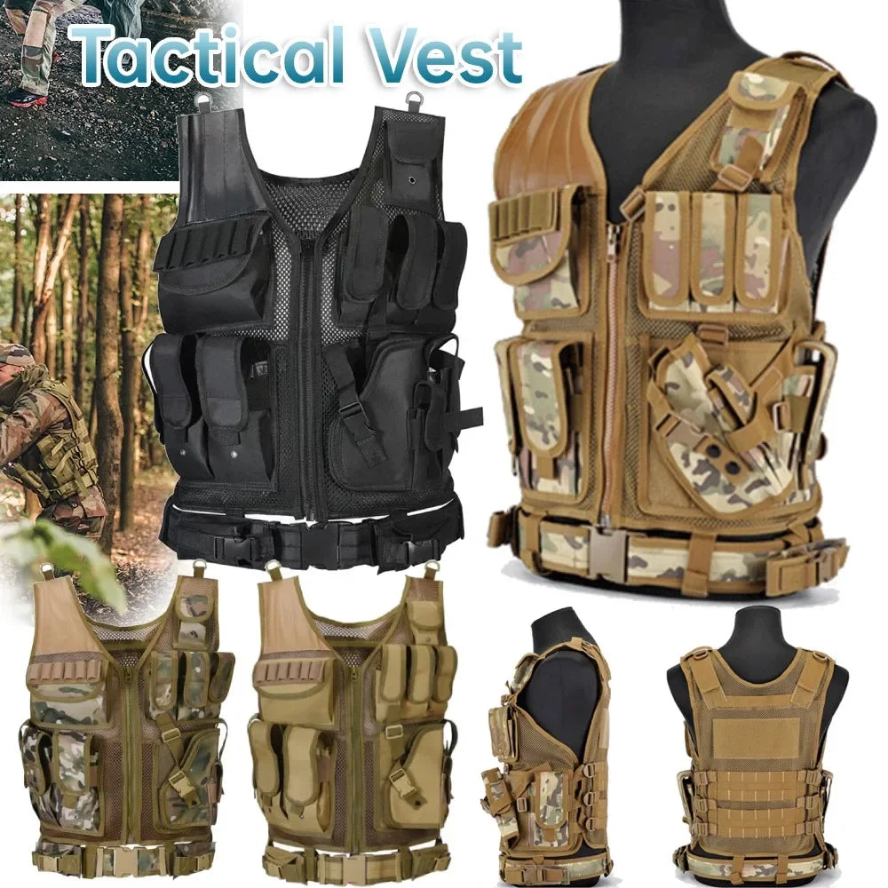 Tactical Vest Hunting Men Plate Carrier Chest Rig Combat Armor Vests Outdoor CS Game Training Airsoft Vest Hunting Equipment