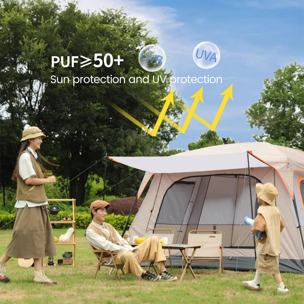 Sonuto Camping Family Tent 3 to 12 Person Double Layer Two Room Rainproof Outdoor Family Camp Gear