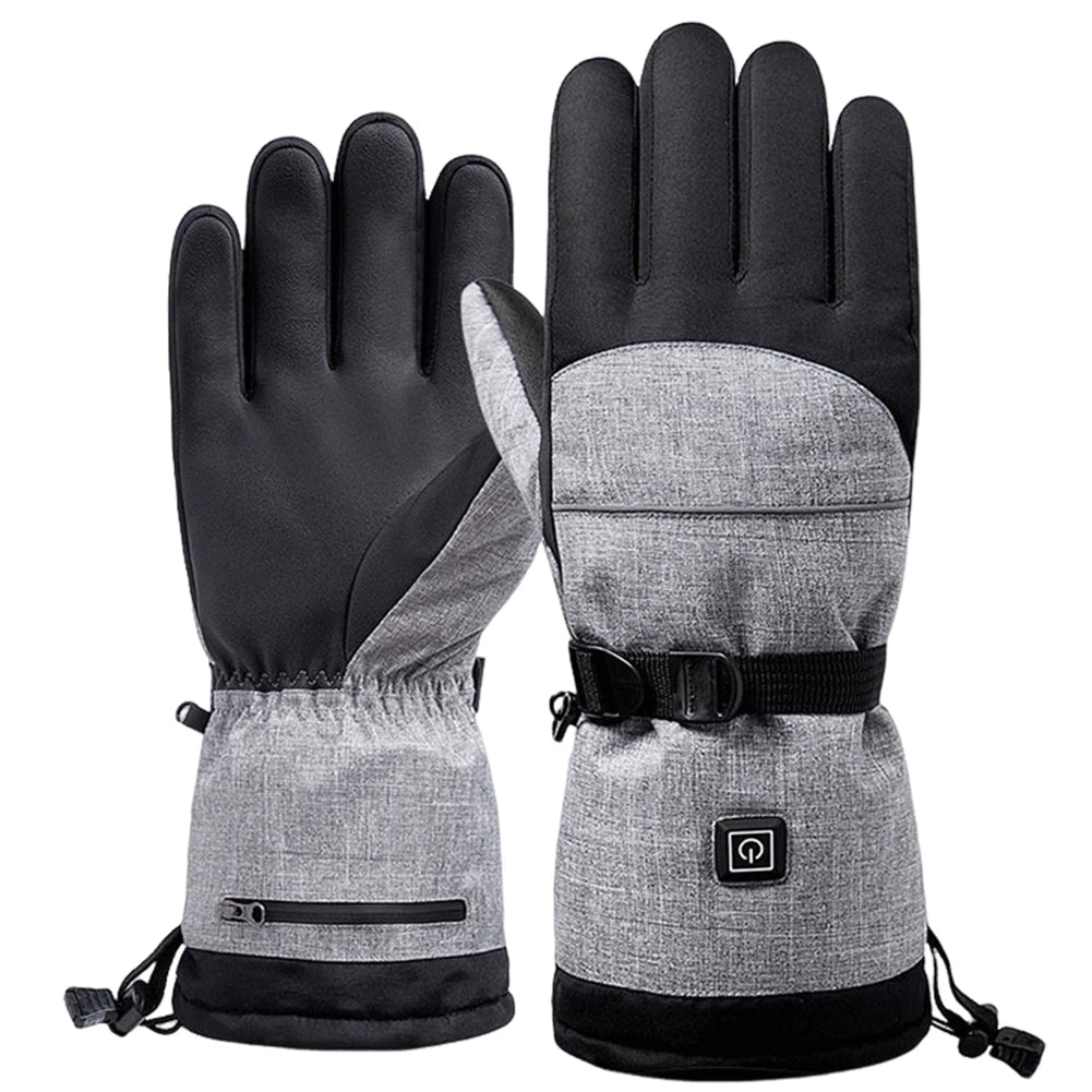 HOSPORTCN Winter Heated Gloves Moto Electric Battery Powered Thermal Waterproof
