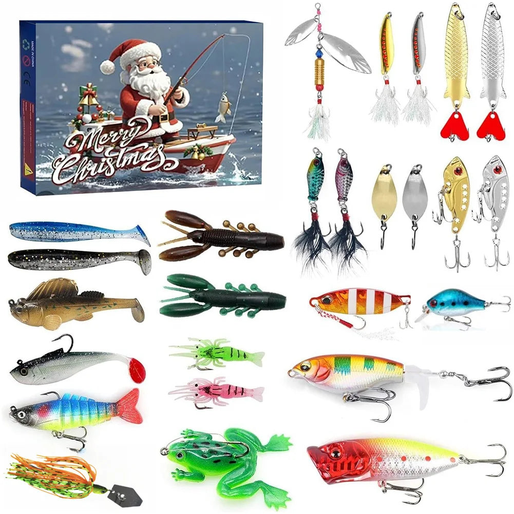 Shunmaii Fishing Advent Calendar 24 Lurebaits Christmas Countdown for Enthusiasts