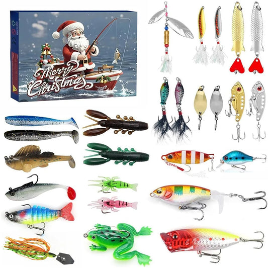 Shunmaii Fishing Advent Calendar 24 Lurebaits Christmas Countdown for Enthusiasts