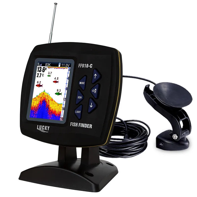 Cable Echo Sounder Sonar Fish Finder Dual Frequency Wired Depth Detector For Angling