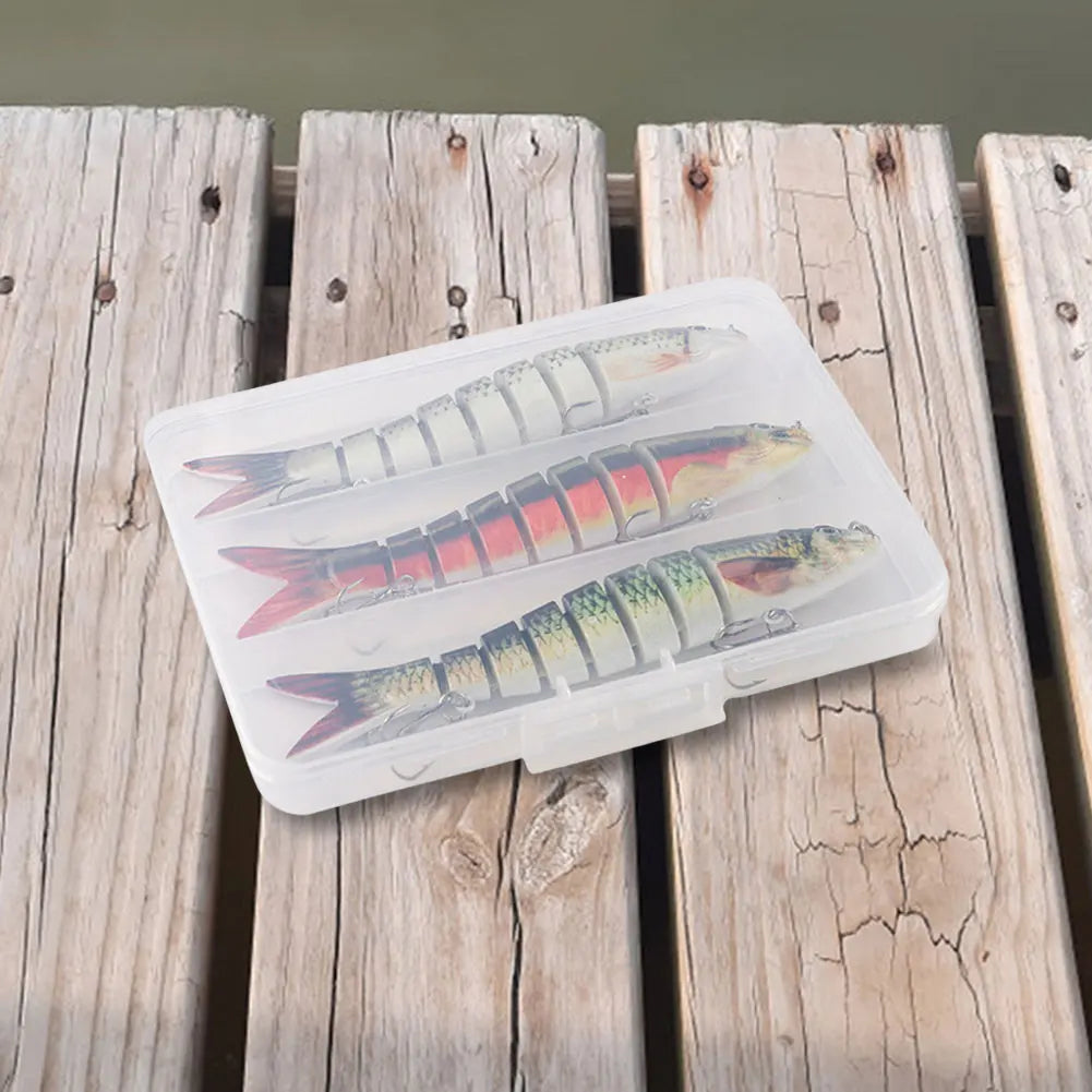 MOJOYCE 3Pcs Sinking Wobblers Lures Multi Section Crankbait