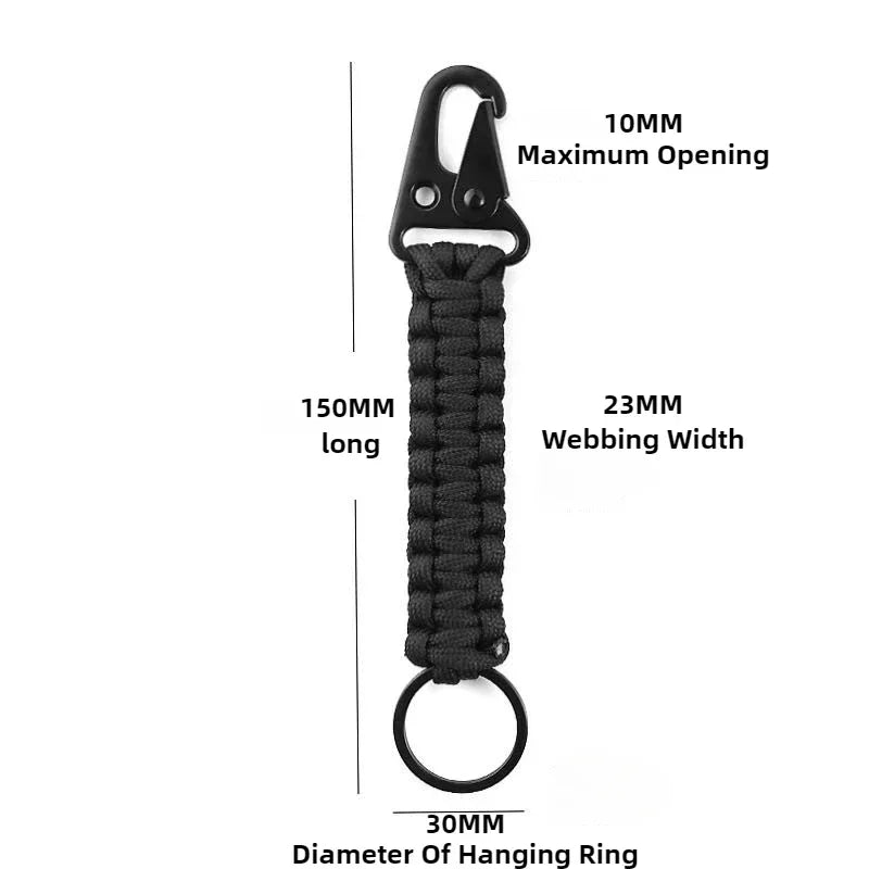XMSJ Outdoor Paracord Keychain With Carabiner Survival Kit Bottle Opener Emergency Knot Tools Included
