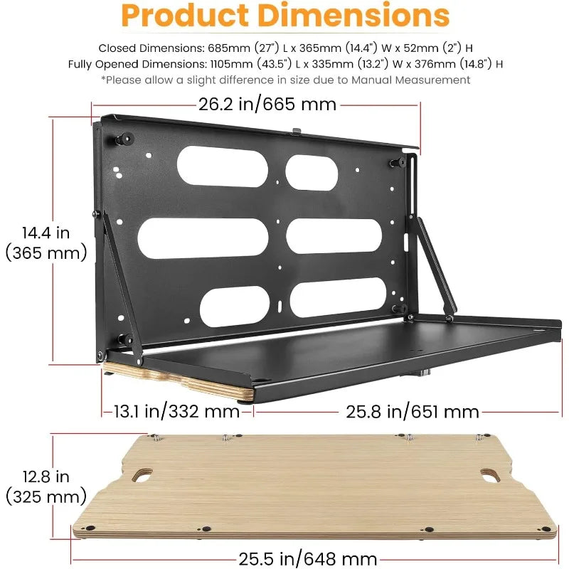 High-concerned Drop Down Tailgate Table For Jeep Wrangler