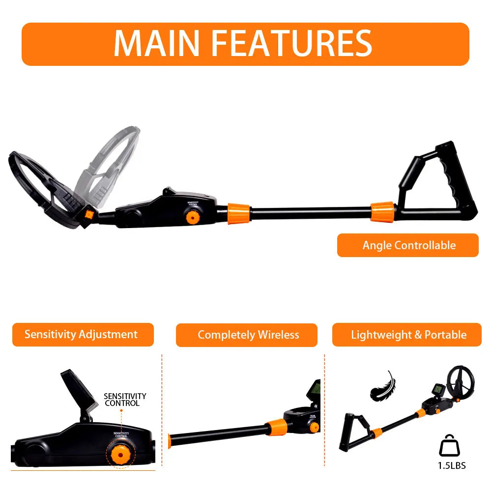 TIANXUN ExtraLightweight Waterproof Kids Metal Detector Treasure Finder Toy Learning