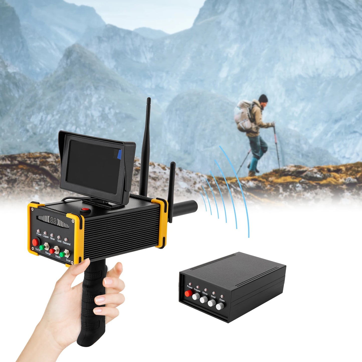 Case Professional Metal Detector for Gold and Silver with LCD Display and Deep Search