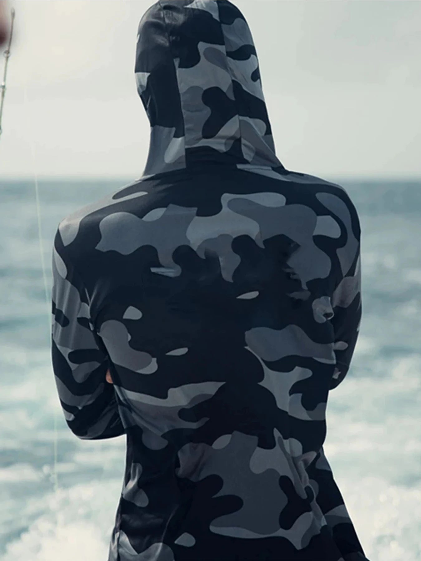 Men Fishing Hoodie Sun Protection Long Sleeve Sailing Shirt