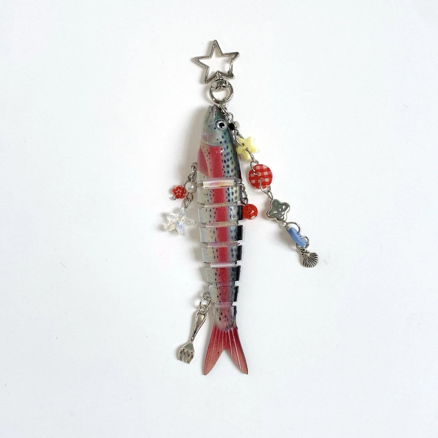 Handmade Fish Keychain, Ocean Small Fish Bait Pendant Keychains Gift For Fishing Enthusiasts DIY Accessories Car Key Ring