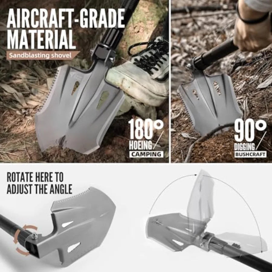 Survival Tactical Shovel Multitool Military Portable Folding Camping Shovel Outdoors