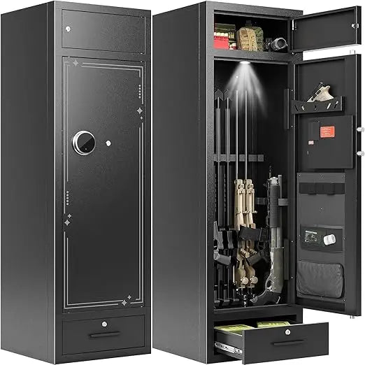 Large Gun Safe for Rifles Pistols 10-15 Gun Capacity Home Security Cabinet