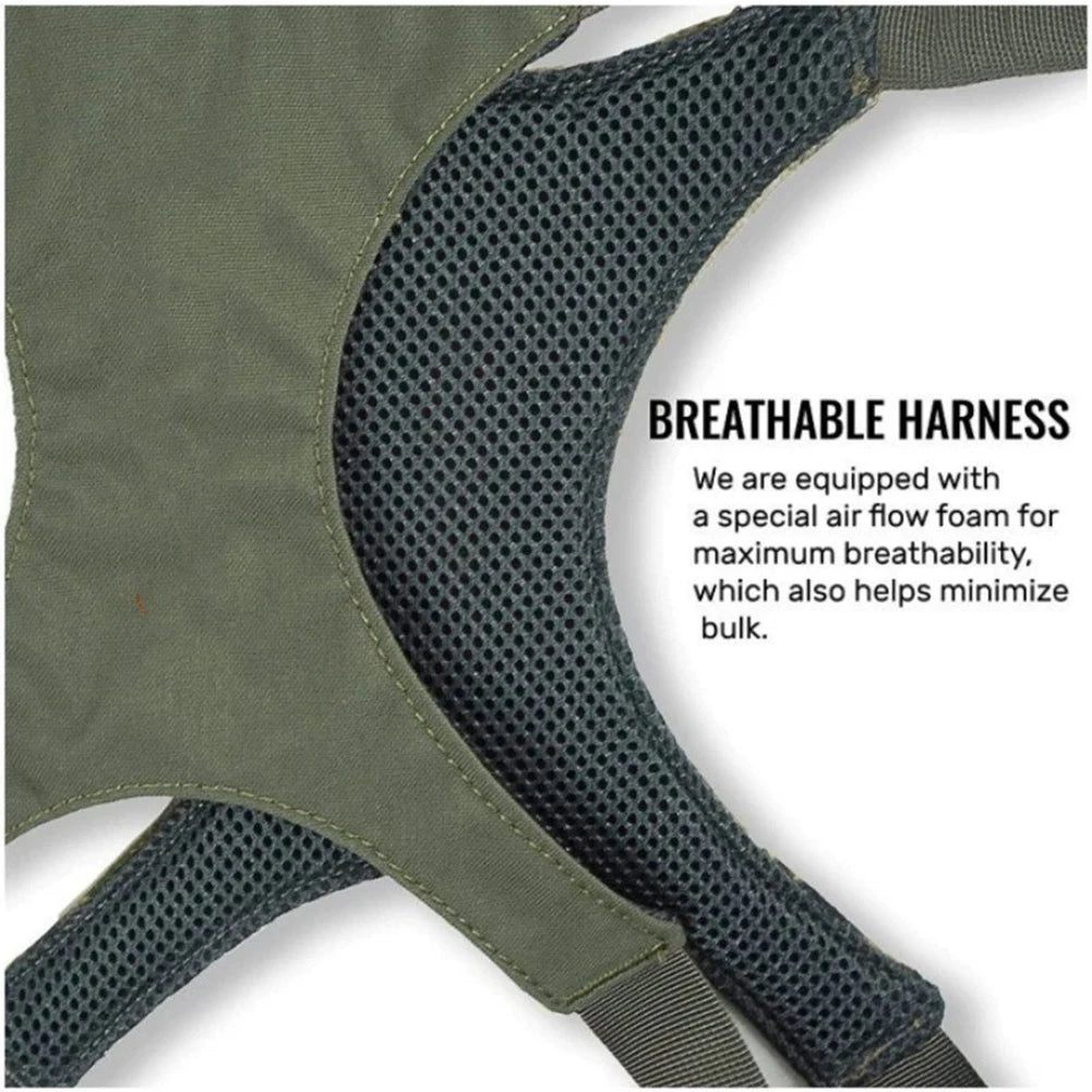 Binocular Harness Chest Pack with Rangefinder Pouch & Rain Cover Adjustable Large Capacity Bino Case for Hunting