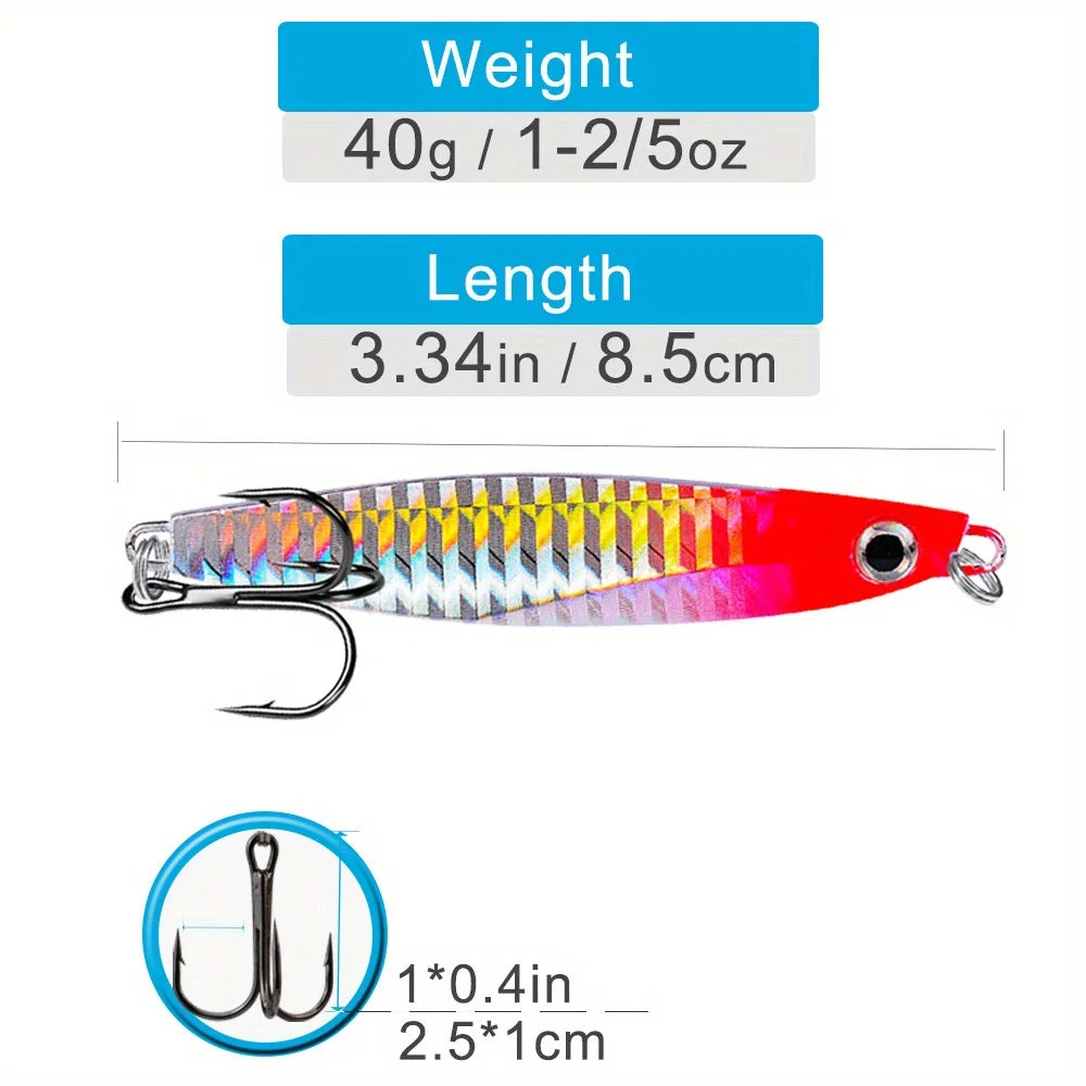 Ackibbik 6PieceSet Metal-Cast Jig-Spoon Saltwater Lure for Tuna Kingfish Performance