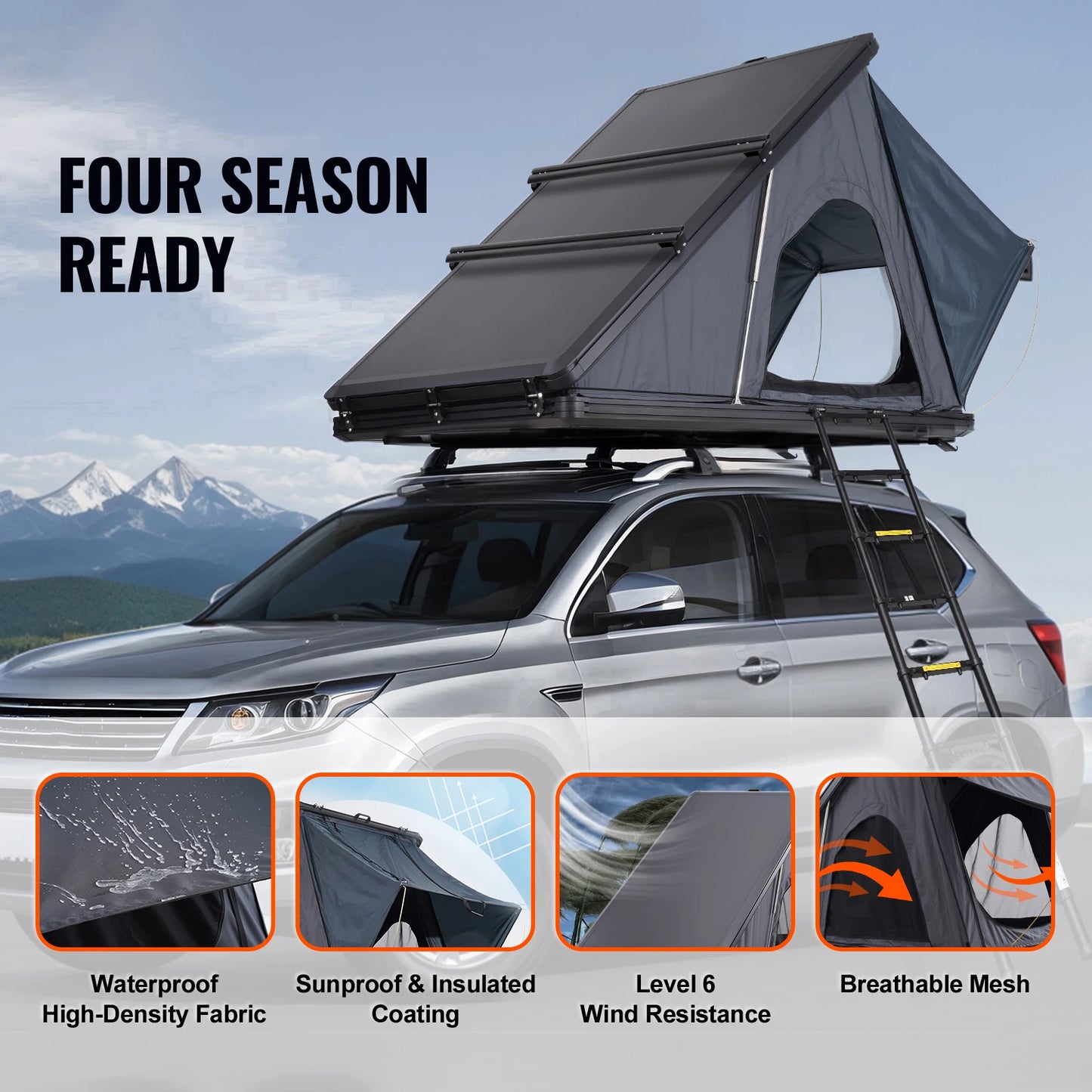 SucceBuy Naturnest Rooftop Tent Hard Shell For Jeep SUV Vans