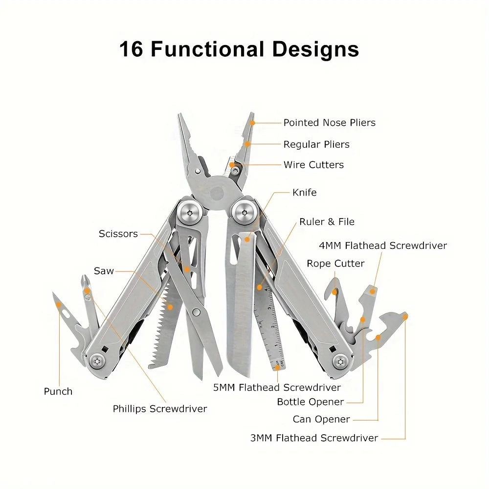 DIY Supplies 16 In 1 Multi Tool Pliers Screwdriver Knife