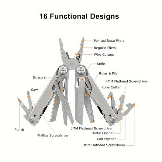 DIY Supplies 16 In 1 Multi Tool Pliers Screwdriver Knife