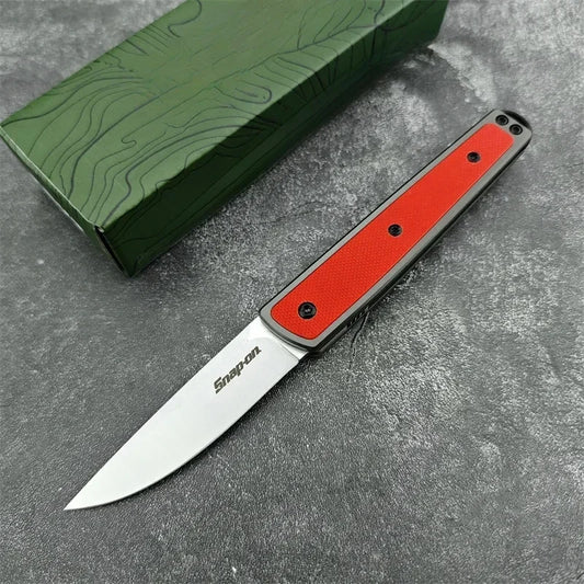 7190 Folding Knife 8Cr13Mov Steel Blade 420 Steel Inset G10 Handle Portable Fruit Knife Multi-purpose EDC Cutting Knife