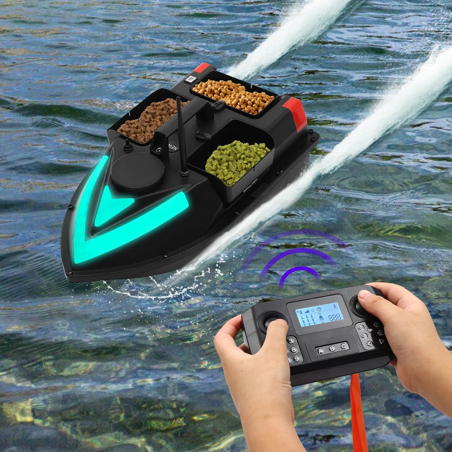 5200mAh GPS Fishing Bait Boat With Remote Control LED