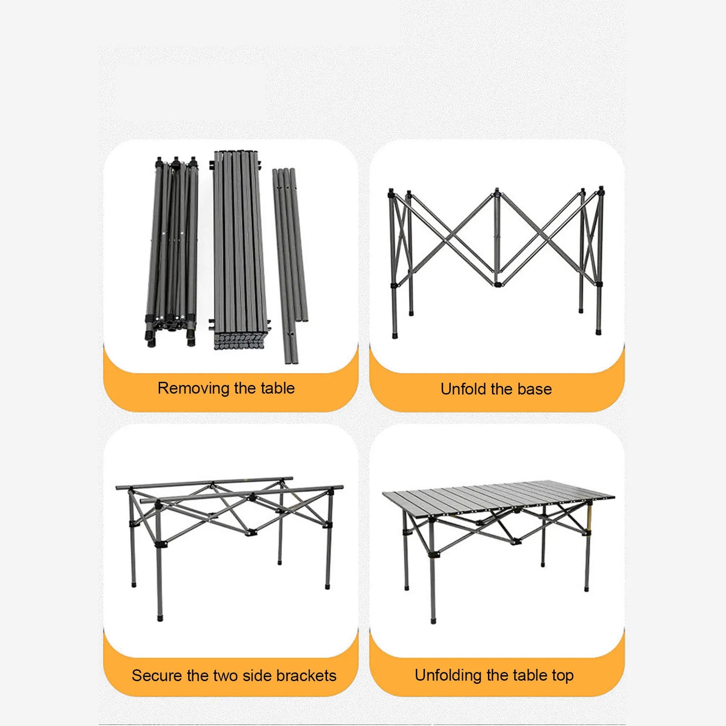 DOACT Folding Camping Table Portable Roll Up Outdoor