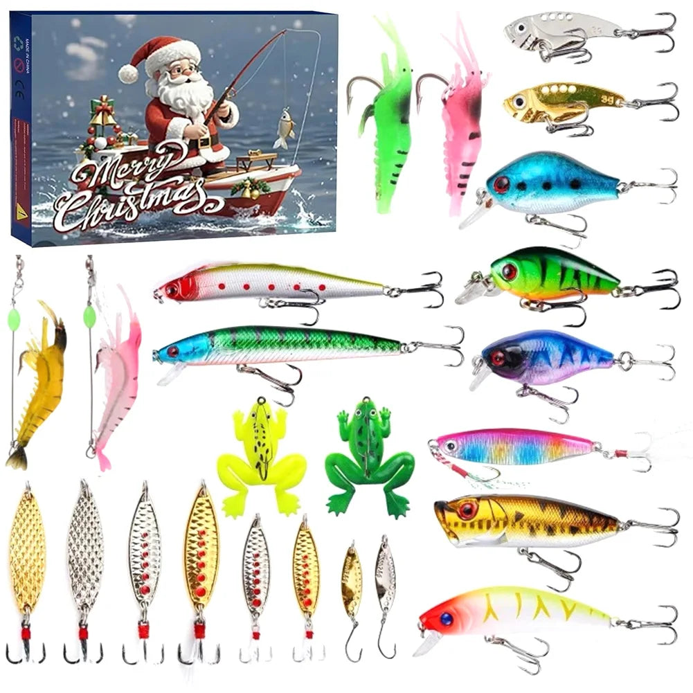 Shunmaii Fishing Advent Calendar 24 Lurebaits Christmas Countdown for Enthusiasts