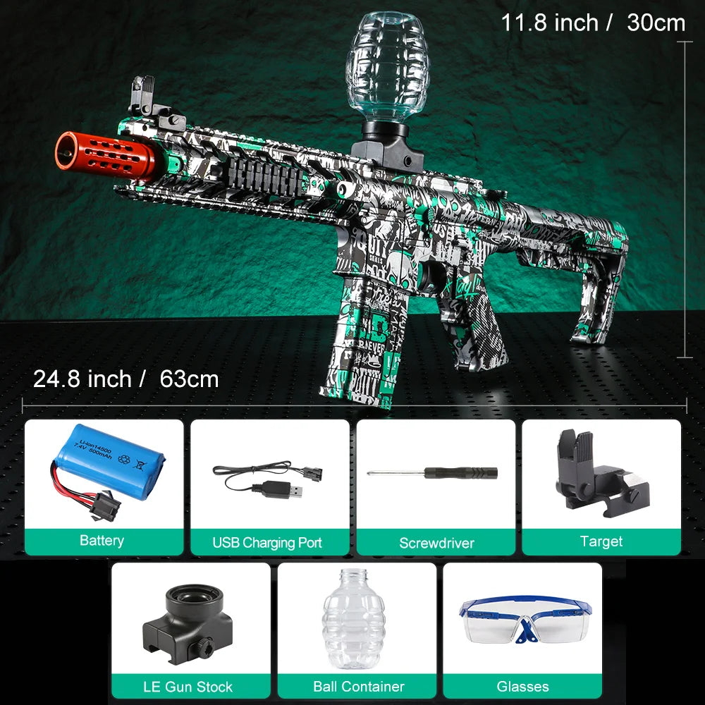 2025 Exclusive Metallic Finish M4 Electric Gel Ball Blaster Toy Gun - High-Speed, Rechargeable Toy Gun, Perfect Gift For Summer