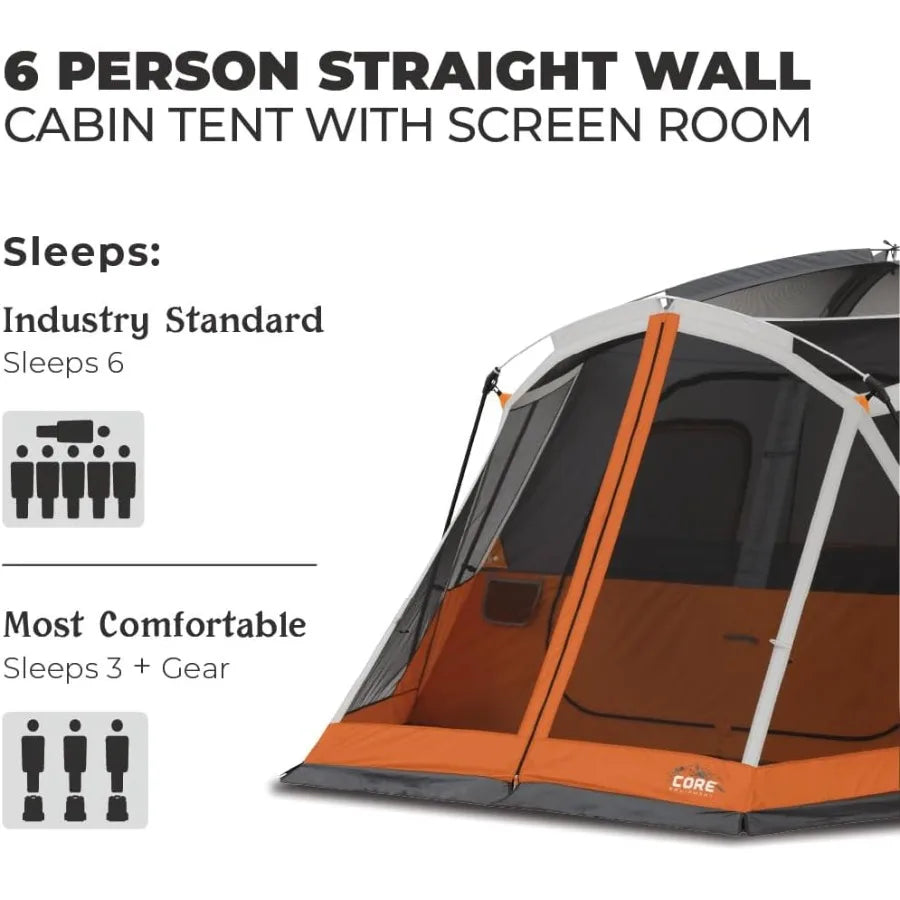 Building Portable Family Camping Tent for 4 to 6 People