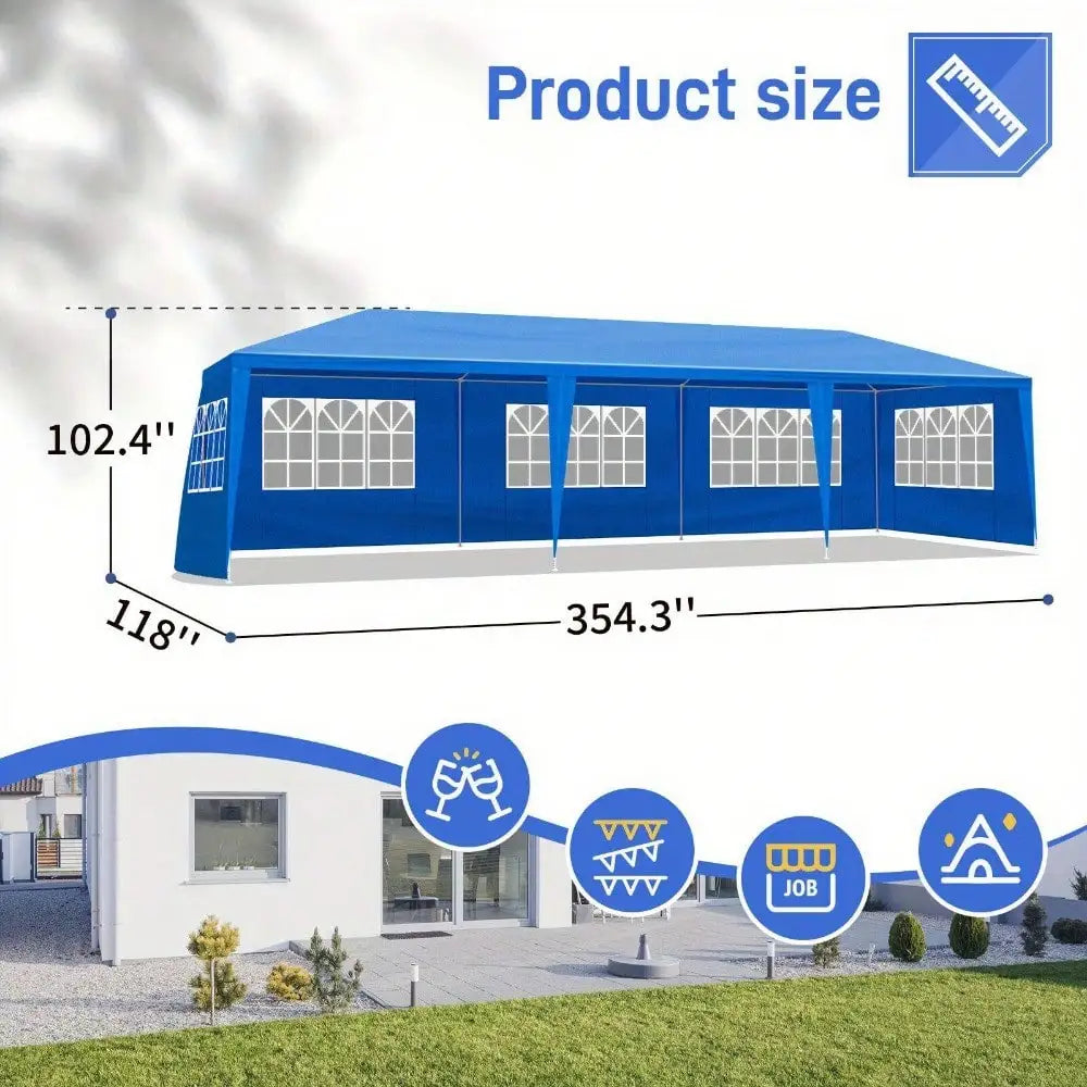 Building Canopy Party Tent With 8 Removable Walls Outdoor