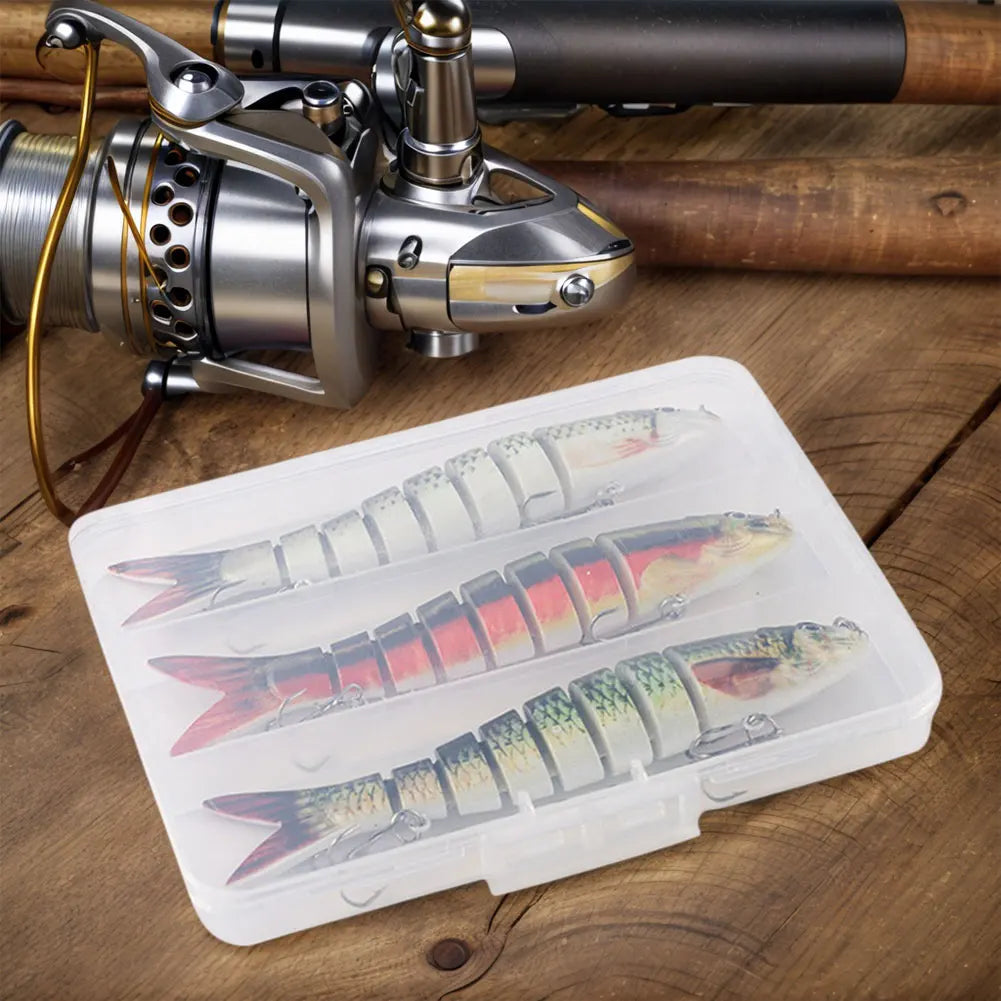 3 Pcs Sinking Wobblers Lures Multi Jointed Swimbait Lifelike Hard Bait For Bass Trout