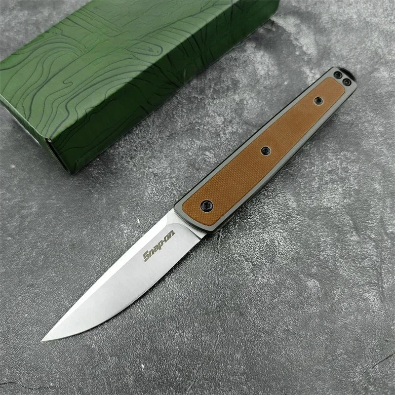 7190 Folding Knife 8Cr13Mov Steel Blade 420 Steel Inset G10 Handle Portable Fruit Knife Multi-purpose EDC Cutting Knife