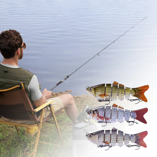 Robotic Fishing Lure With Treble Hooks Multi Jointed Swimbait Lifelike Bionic Swimming Bait