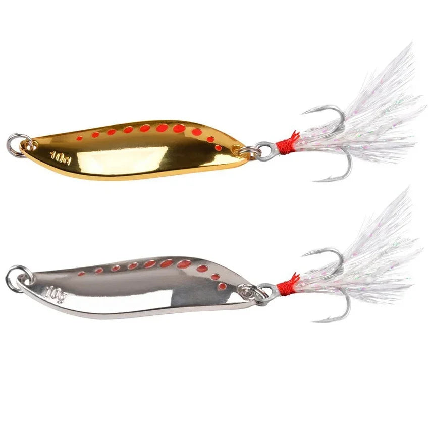 Metal Vib Leech Spinner Spoon Lures For Bass Pike Perch Freshwater Fishing Tackle Gear