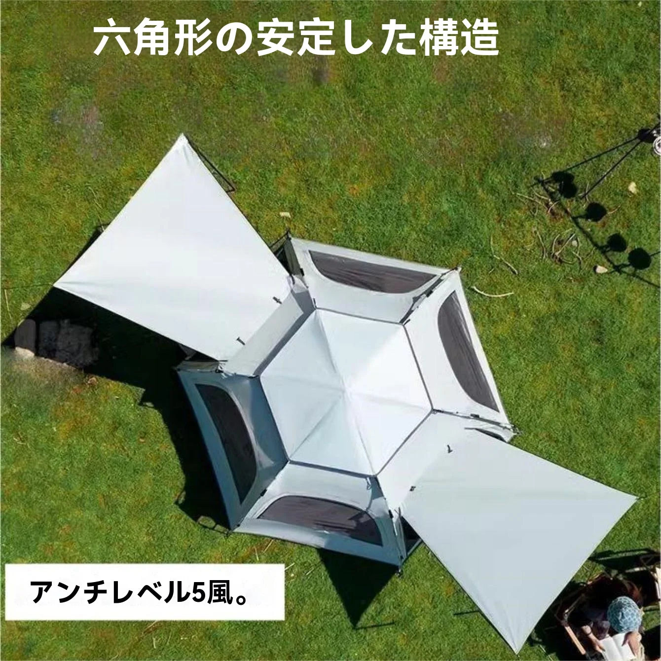 Pakicetus Pop Up Camping Tent Waterproof Skylight 4 Person