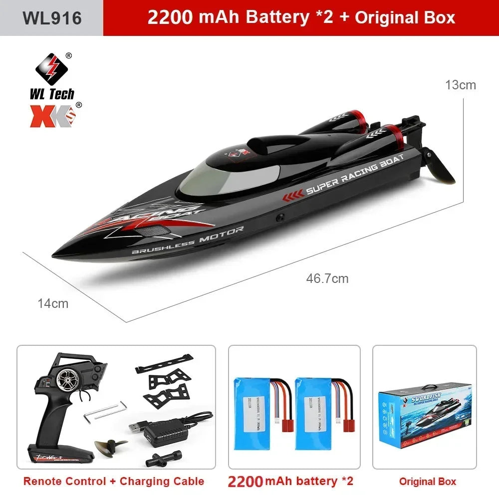 WLtoys WL916 RC Boat 2.4Ghz Brushless High Speed Speedboat