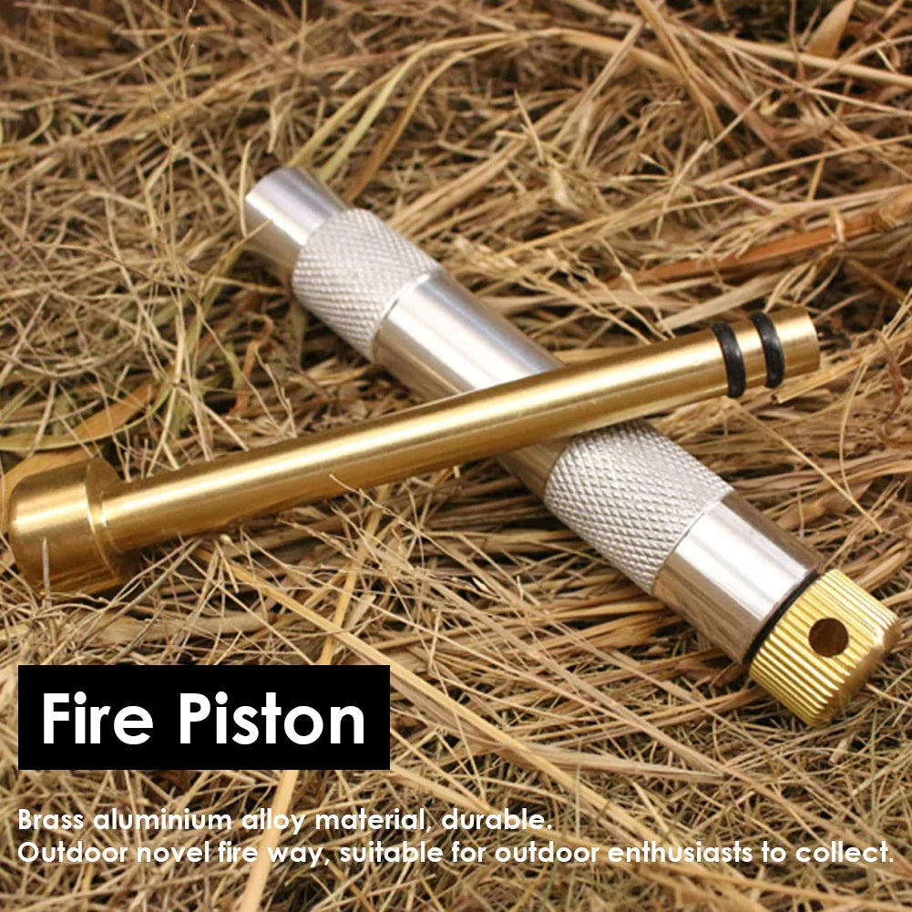 JOCESTYLE Brass Air Compression Fire Tube Emergency Fire Starter SurvivalGradeUtility