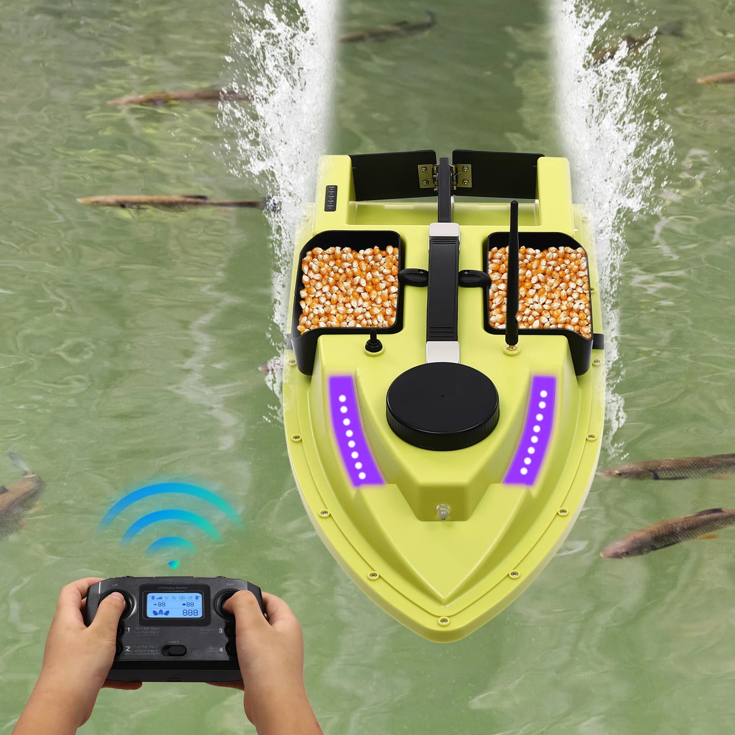 5200mAh GPS Fishing Bait Boat With Remote Control LED