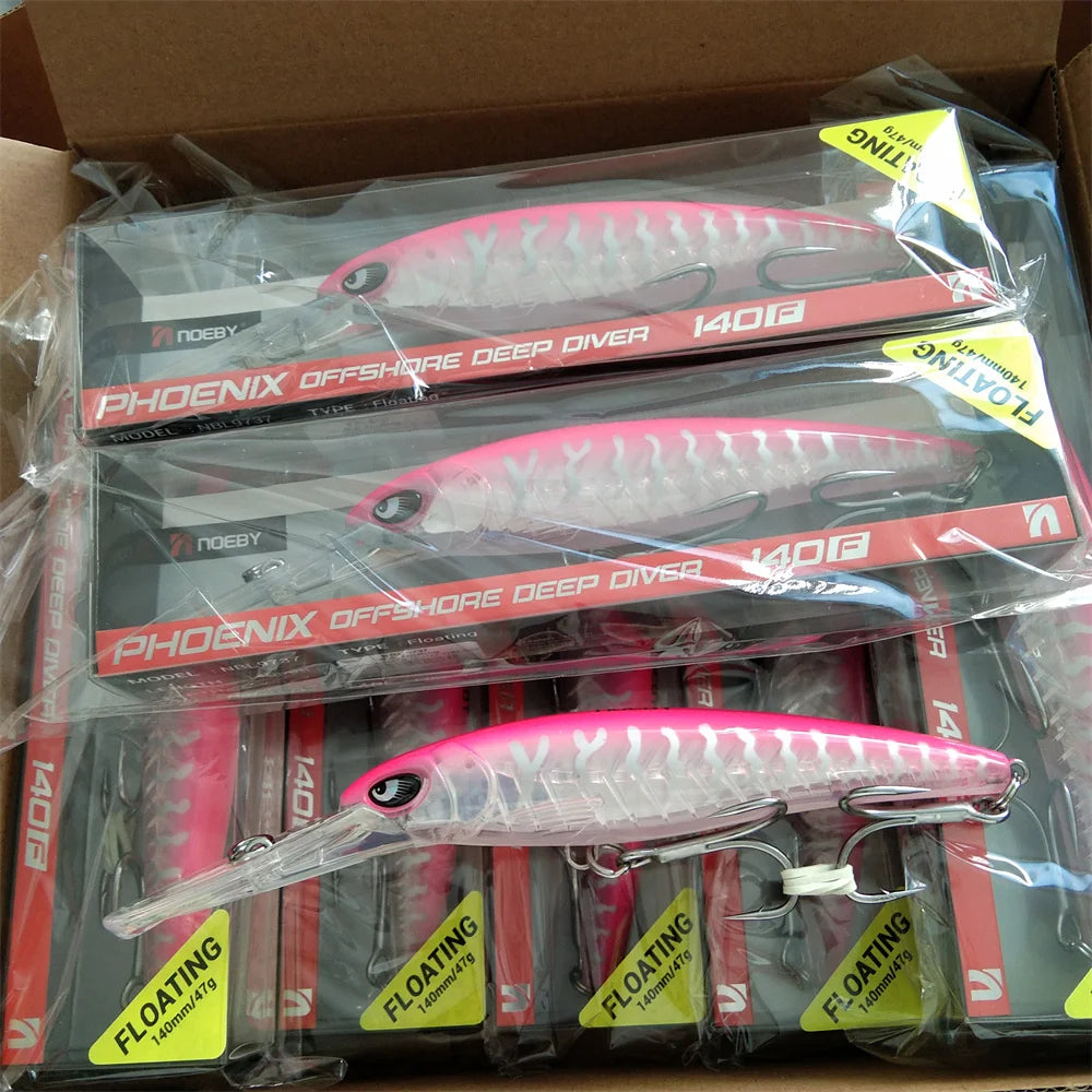 NOEBY Deep Diving Minnow Lure Set Two Pieces Wobbler Crankbait For Sea Bass Pike Fishing