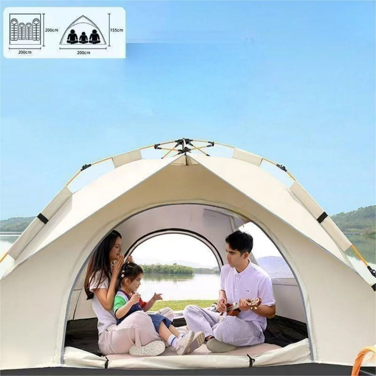 Pakicetus Automatic Quick Opening Camping Tent Two Doors