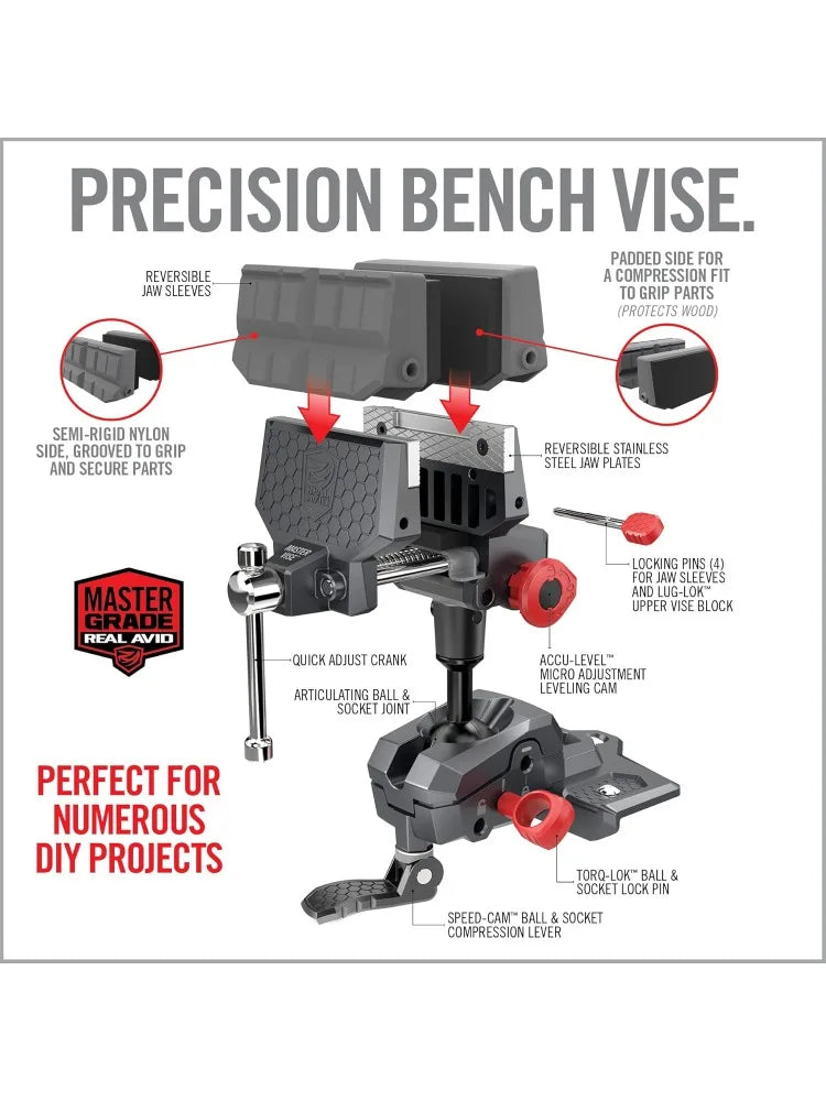 Gunsmithing Bench Vise and XL Gun Cleaning Mat with Organizers