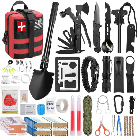 Hign-concerned Survival Kit and First Aid Set 142 Pieces