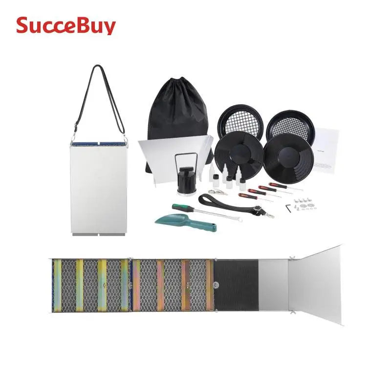 SucceBuy Aluminum Alloy Sluice Box Gold Prospecting Kit