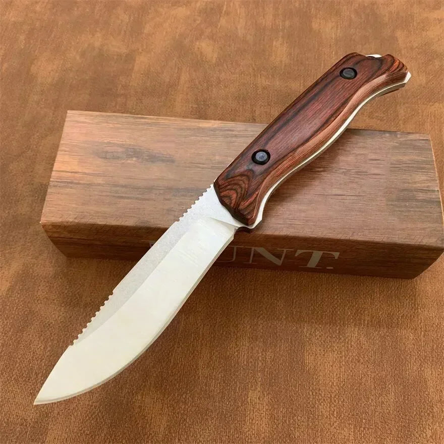 Straight BM 15002/15017 Combat Wilderness Portable Knife CPM-S30V Blade Wooden/G10 Handle Self-defense Knives Pocket EDC Tools